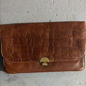 Picard vtg Brown Leather  Clutch